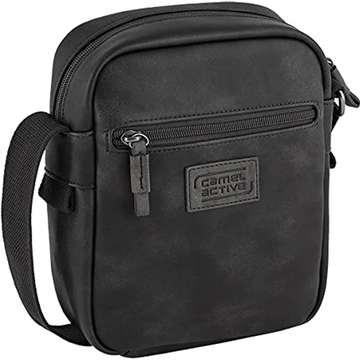 "camel active Umhängetasche Laos, Sportliches Design, 100% Polyurethan, Schwarz" – Bild 3