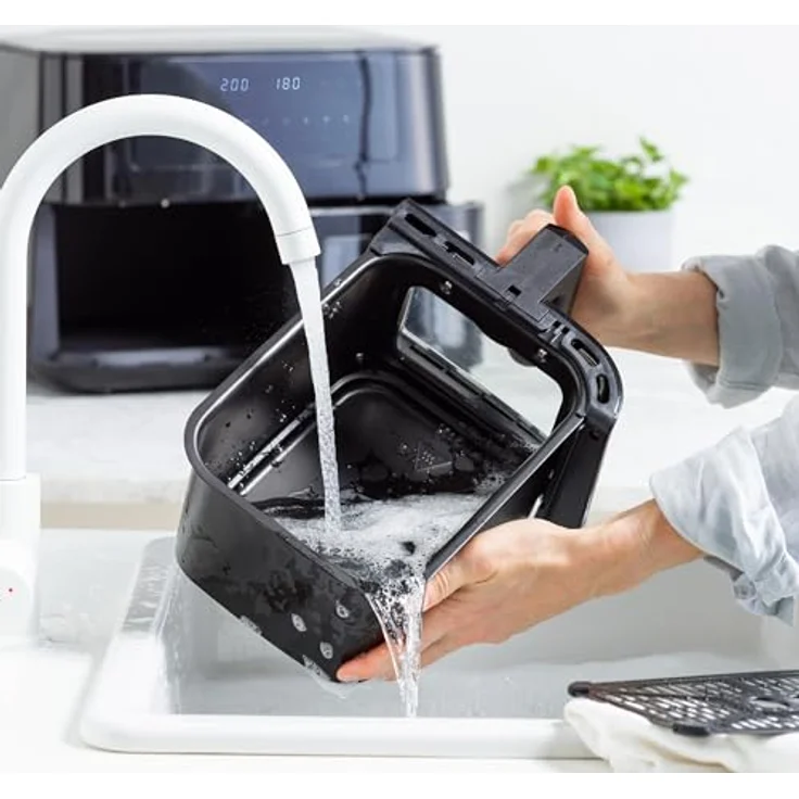 GREENPAN Heißluftfritteuse Bistro, Dual Zone Airfryer für gleichzeitiges Garen, schwarz – Bild 7