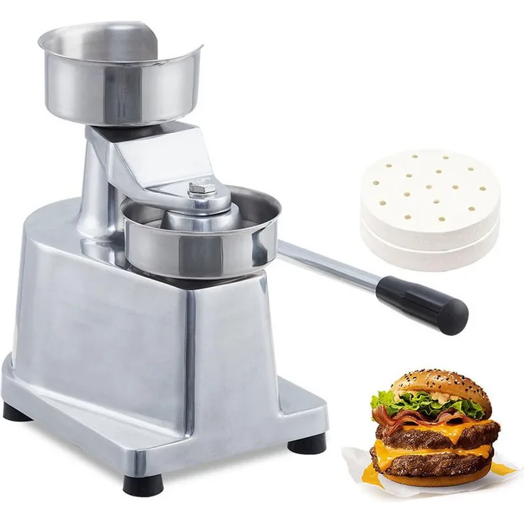 GarveeMore Hamburgerpresse, Burger Patty Maker aus Edelstahl mit 500 Patty-Papieren, 10,2 cm Durchmesser