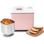 Swiss Pro+ Brotmaschine elektrisch - Mit diesem Brotbackautomaten auch glutenfreies Brot backen - Brotmaschine mit 19 Funktionen - Brot frisch - 550W - Rosa - Preisvergleich