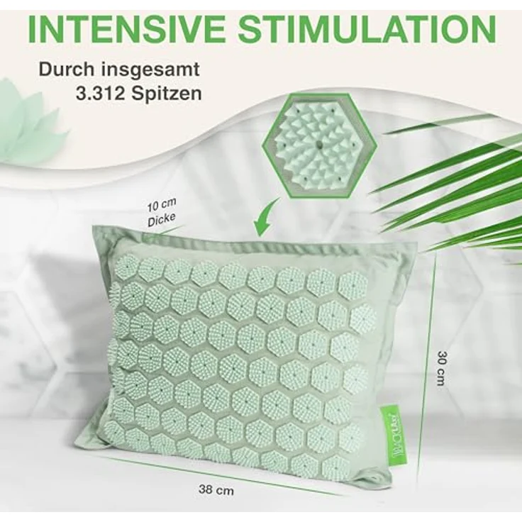 BACKLAxx® Akupressurmatte und Akupressur Kissen aus umweltfreundlichem Halbleinen und reiner Kokosfaser – Bild 3