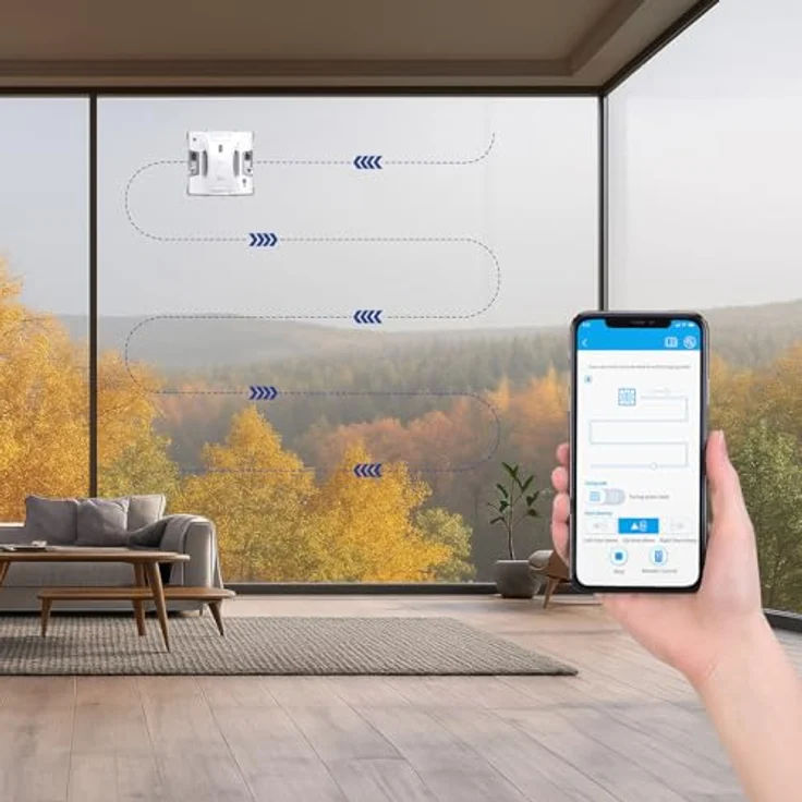 Sichler Exclusive HOBOT S7 Pro, Fensterputzroboter mit Dual-Sprüher, App-Steuerung und 600 Reinigungsbewegungen/Min, ideal für Bürogebäude und rahmenlose Fenster – Bild 4