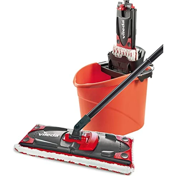 Vileda Coral Vileda Ultramat 2in1 Komplett Set Bodenwischer und Eimer mit PowerPresse 1400 g – Bild 3