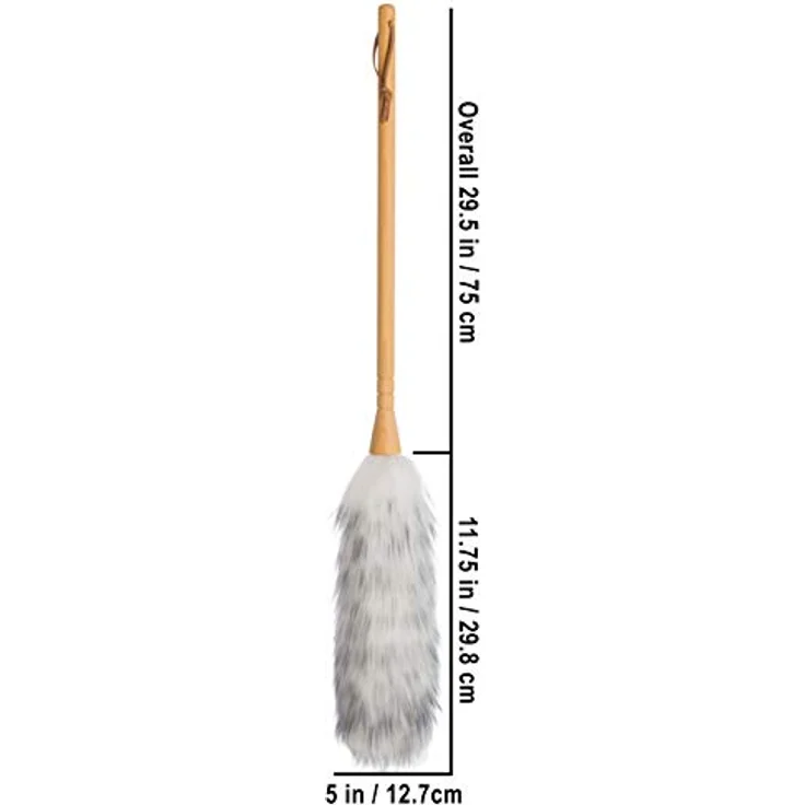 Bürstenhaus Redecker Lammfellstaubwedel, 75 cm, sanft zur Reinigung empfindlicher Oberflächen, geöltes Buchenholz – Bild 4