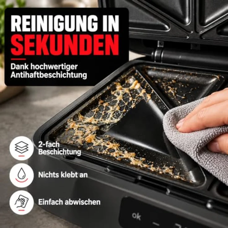 Gastroback Sandwichmaker 42469, praktisches Gerät für perfekte Sandwiches – Bild 5