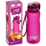 schmatzfatz Kinder Trinkflasche 800ml, Sport für Schule Kindergarten, 1-Klick Verschluss, Geschmacksneutrale Wasserflasche, Auslaufsicher mit Fruchteinsatz, BPA-Frei