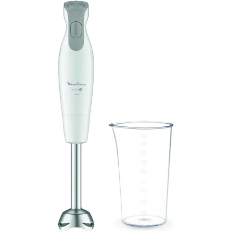 Moulinex Dailychef Weiß DD5511 Stabmixer, 600 W, bis zu 30% schnellere Ergebnisse, 2 Geschwindigkeiten, ergonomischer Griff, spritzwassergeschützter Edelstahlfuß, Messbecher 800 ml, Weiß – Bild 1