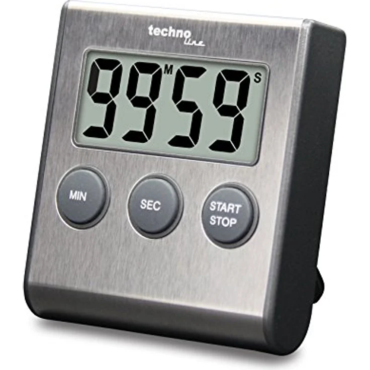 Technoline KT200 - klassischer, digitaler Kurzzeitwecker, Küchenuhr, Eieruhr, hochwertiges Edelstahlgehäuse, silber, 6.4 x 1.8 x 7.0 cm – Bild 2