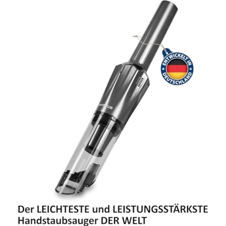 Genius Invictus ONE Prestige Akku-Handstaubsauger Set 9tlg, Saugleistung 12000 Pa, HEPA Filter, Tierhaarbürste, grau – Bild 2