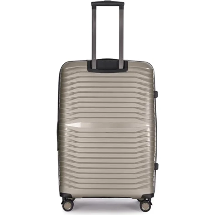 Stratic Bright+ Hartschalen-Koffer Trolley Koffer groß Reisekoffer, 4 Rollen, erweiterbar, TSA-Schloss (Größe L, Champagne) – Bild 5