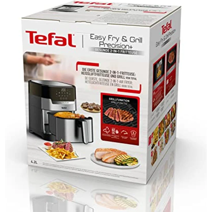 Tefal Easy Fry & Grill DELUXE EY505D Heißluftfritteuse, 4,2 L, 80- 200 °C, 6 Personen, Timer 60 min, edelstahl, schwarz – Bild 6