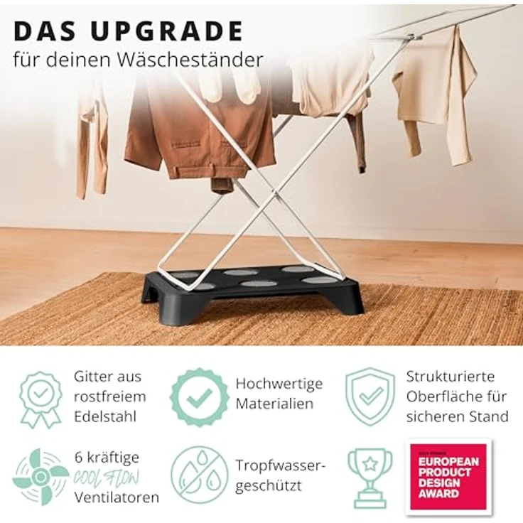 TOSA HEYDRY Wäschetrockner für Wäscheständer, schnell, platzsparende Trockner-Alternative in schwarz – Bild 8