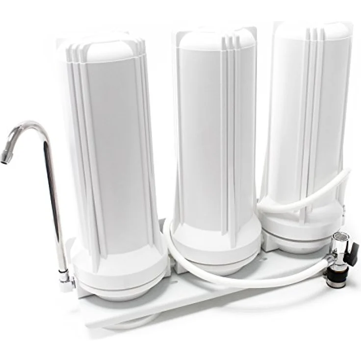 Naturewater TR203 3 Stufen Counter Top Wasserfilter, 0,5 µ Filterpatrone Sedimentfilter, 5 µ Aktivkohle Block, Aktivkohle Granulat, preisgünstig und effektiv in Wasserreinigung – Bild 2