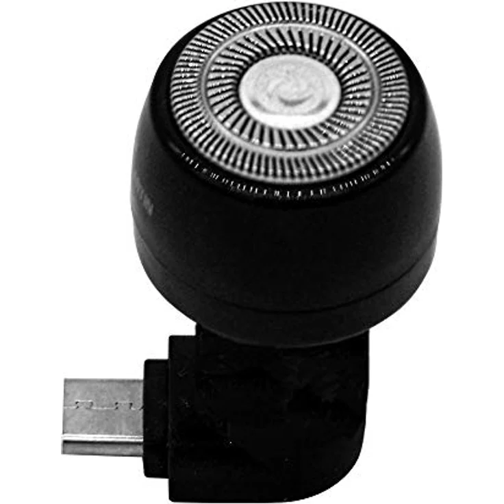 Plantin 238942 Rasierer USB Type-C Schwarz, Mobiler Rasierer für Smartphones und Powerbanks, USB Typ-C Anschluss, Nennleistung 1,2 - 1,5 Watt – Bild 2