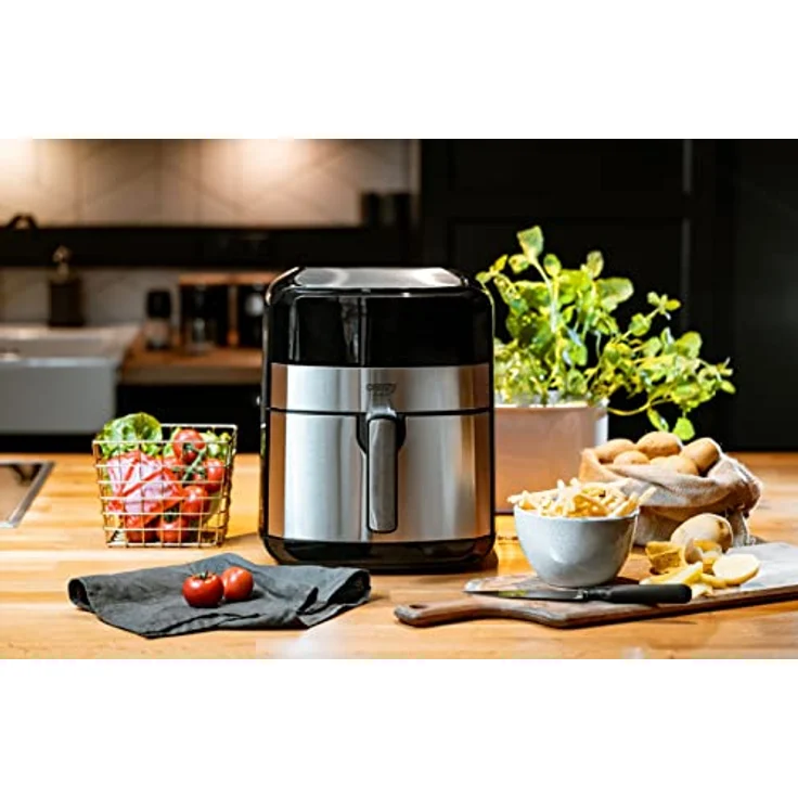 Camry CR 6311 Heißluftfritteuse, 5 Liter, 2500 Watt, 9 Programme, Temperaturregelung 80-200°C, Konvektionstechnologie, edelstahl, schwarz – Bild 6