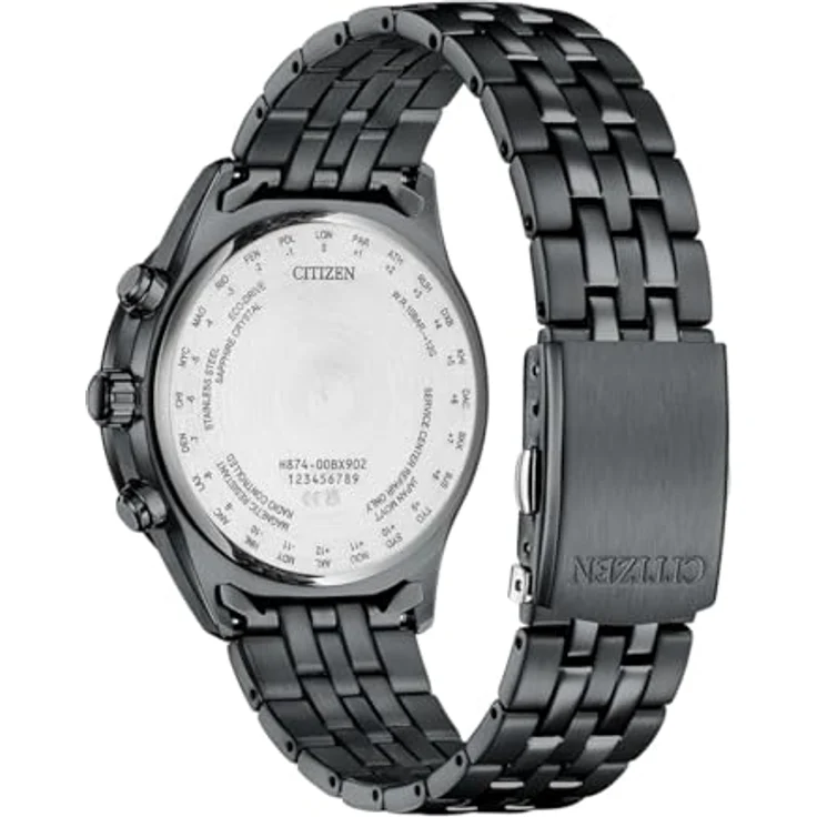 Citizen BY1035-56L Herren Funk-Solar Uhr mit Mondphase, schwarzes Edelstahlgehäuse, blaues Zifferblatt, 10 ATM wasserdicht – Bild 4