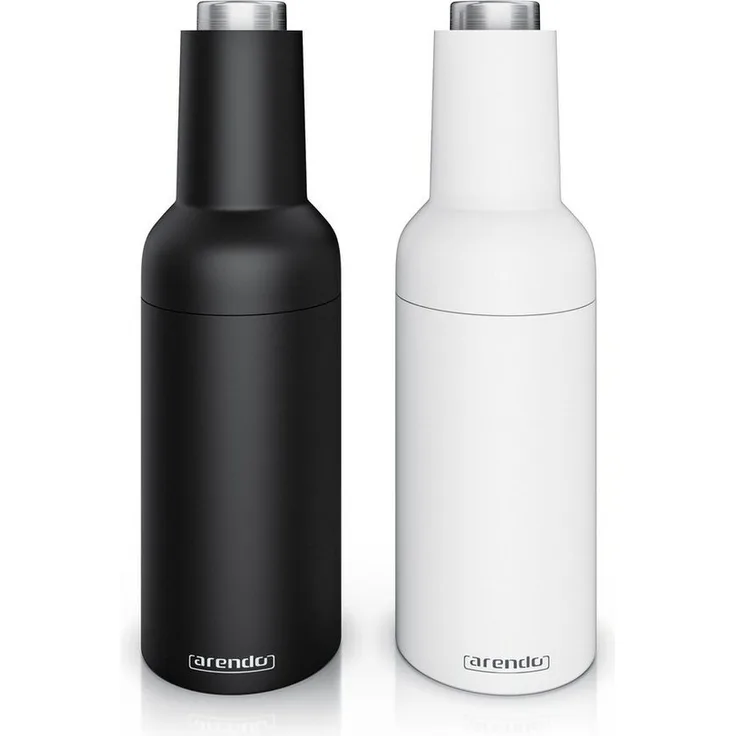 Arendo SPICE GRINDER, Elektrische Salz-/Pfeffermühle & Pfeffermühle, Keramikmahlwerk, stufenlos einstellbar, batteriebetrieben, 2er Set