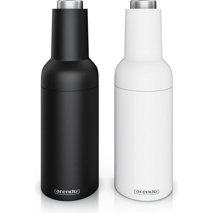 Arendo SPICE GRINDER, Elektrische Salz-/Pfeffermühle & Pfeffermühle, Keramikmahlwerk, stufenlos einstellbar, batteriebetrieben, 2er Set