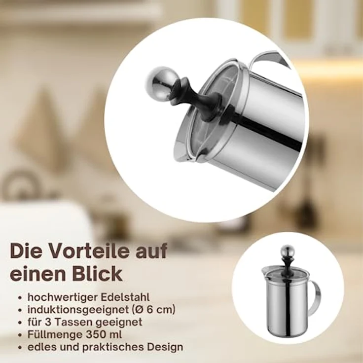 Cilio KP0000550269 Creamer-KP0000550269 Cappuccino Creamer, Edelstahl – Bild 6