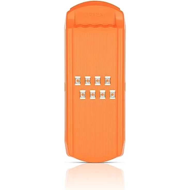 Börner Curly DesignLine (Orange) • Streifenschneider für Obst & Gemüse • Rohkost Schneider für Gemüsesteifen und Chips • Küchenreibe • Küchenhobel