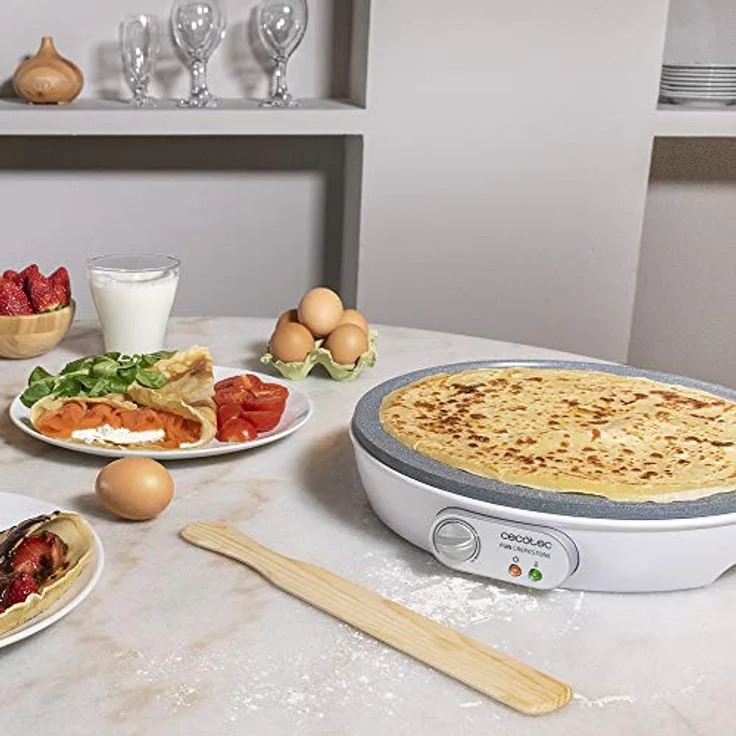 Cecotec Fun Crepestone Crêpesmaker. RockStone Antihaftbeschichtung, Verstellbarer Temperaturregler, 30,5 cm Durchmesser, Inkl. Spatel und Teigverteiler., 1000 W. – Bild 6