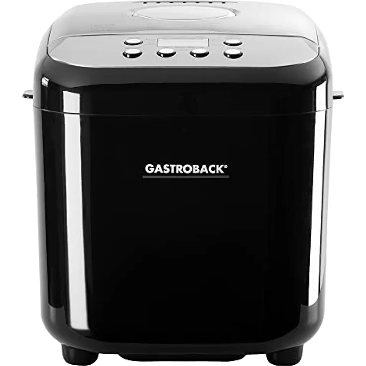 GASTROBACK Design Brotbackautomat Pro, 42822, frisch gebackene 500 g, 750 g und 1000 g Brotlaibe, 19 Programme, Schwarz, Silber