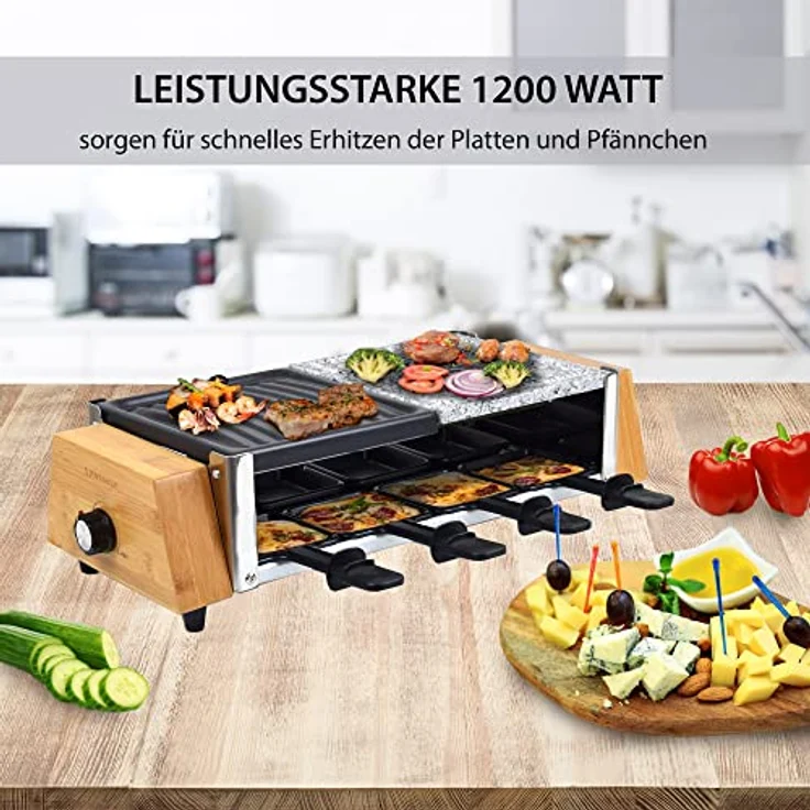 Syntrox Germany Chef-Grill RAC-1200W_Murten Raclette, 1200 Watt – Bild 2