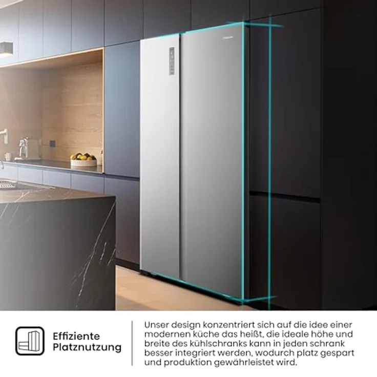 Hisense RS677N4BID Side-by-Side-Kühlschrank, freistehend, edelstahl, Energieklasse D – Bild 11
