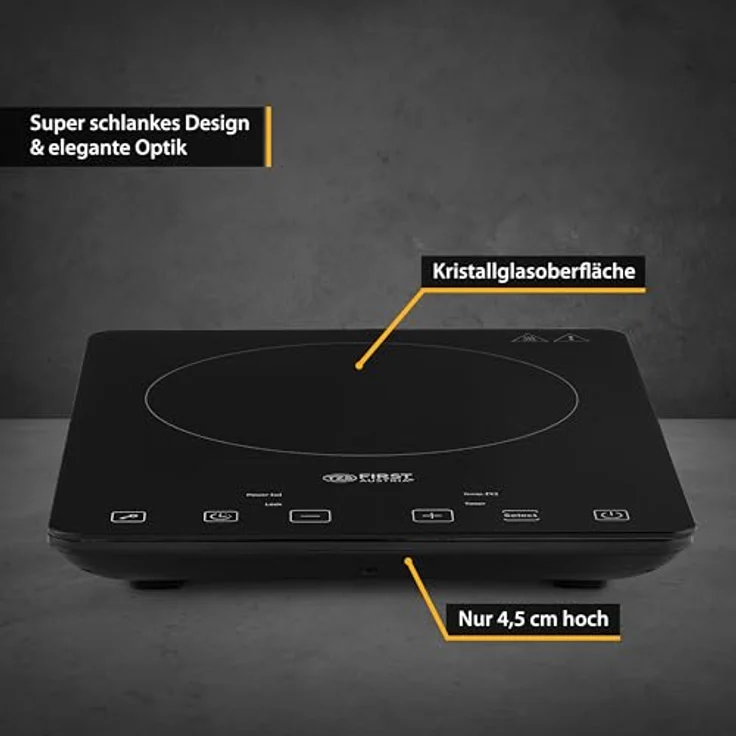 TZS First Austria Induktionskochplatte einzeln | 2000W | Slim-Design | 10-stufige Temperaturregelung | Timer | Kindersicherung | Sensor touch control | Camping, mobil – Bild 4
