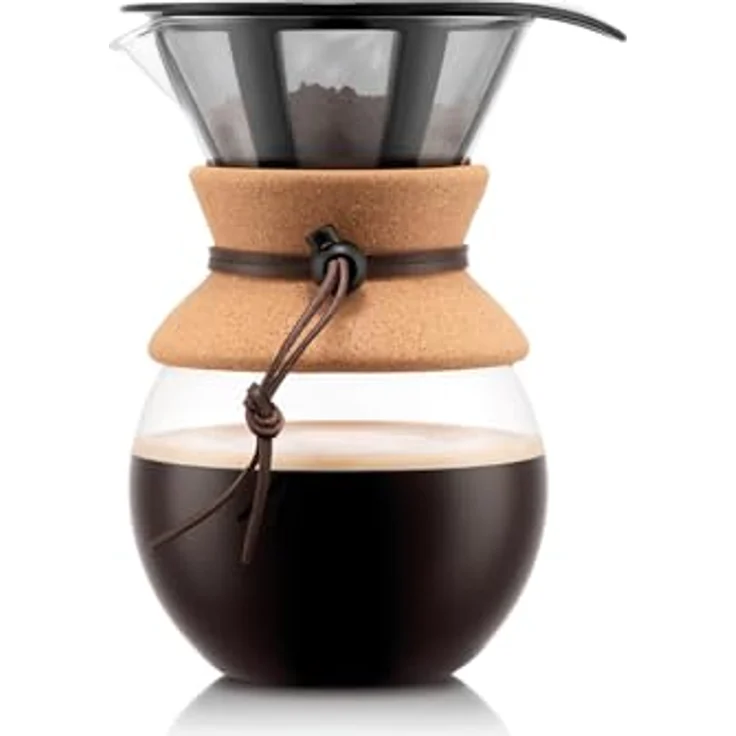 Bodum 11571-109 Pour Over Kaffeebereiter mit Permanentfilter 1 L, Mehrlagig, transparent, 14 x 16,3 x 20,2 cm – Bild 2