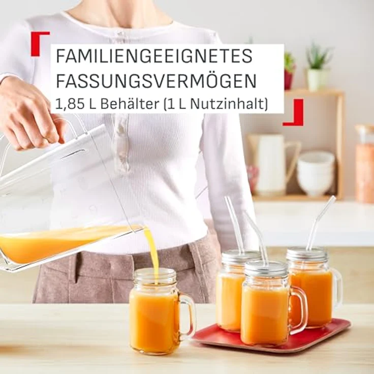 Tefal Standmixer Blendforce Essential, 450 W, 1 L, 2 Geschwindigkeitsstufen, Pulsmodus, inkl. Zerkleinerer – Bild 5