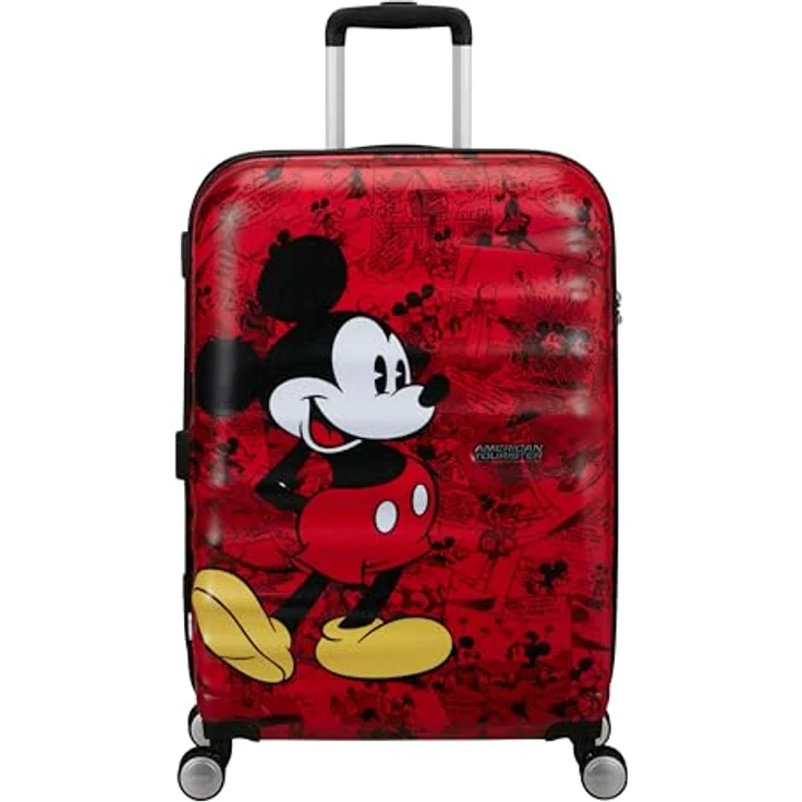 American Tourister Wavebreaker Disney FL - Spinner M, Koffer, 67 cm, 64 L, Mehrfarbig (Mickey Comics Red) - Robuster ABS-Koffer mit recycelter RPET-Innenausstattung – Bild 2
