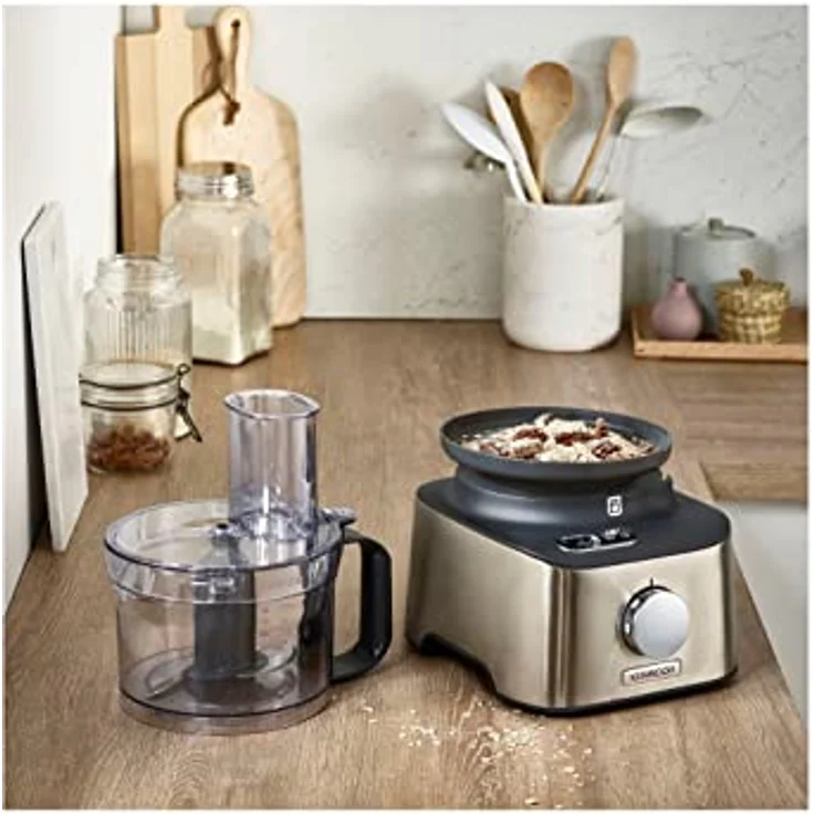 Kenwood Multipro Compact+ FDM313SS Kompakt-Küchenmaschine, leistungsstarkes Küchengerät mit 2,1 l Arbeitsbehälter, Glas-Mixaufsatz, inkl. 9 Zubehör-Teile, Metall-Gehäuse, 800 W, Edelstahl, 2.1 liters – Bild 2