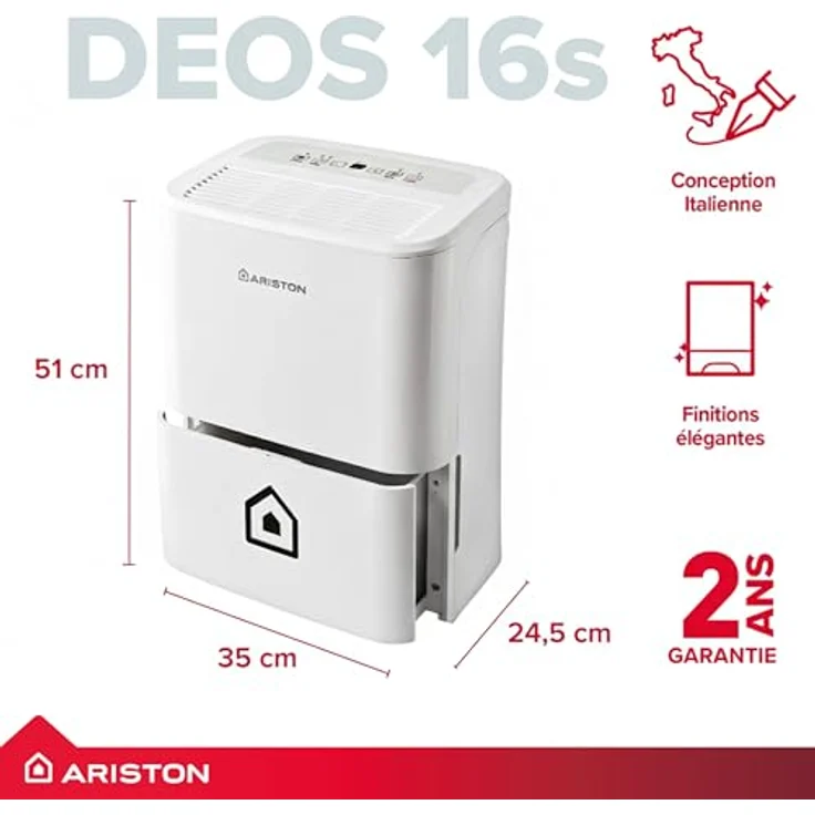 Ariston Luftentfeuchter Tragbar Deos 16s Net, Kunststoff, Weiß – Bild 5