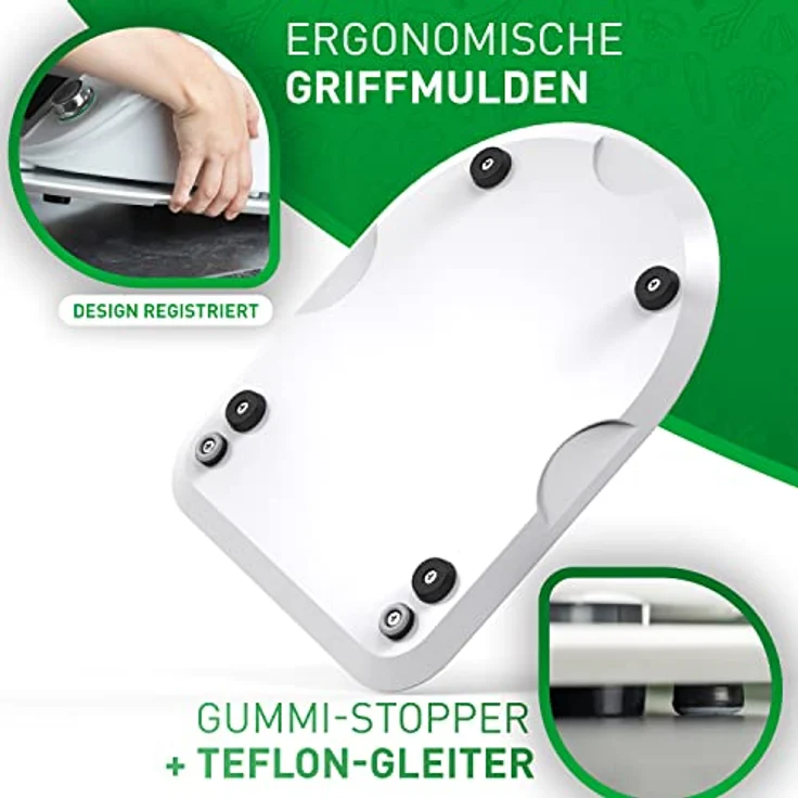 FLIPLINE Gleitbrett für Thermomix TM6/TM5, weiß, aus Mineral-Acrylstein mit Teflon-Füßen, müheloses Verschieben mit 100% Standfestigkeit – Bild 3