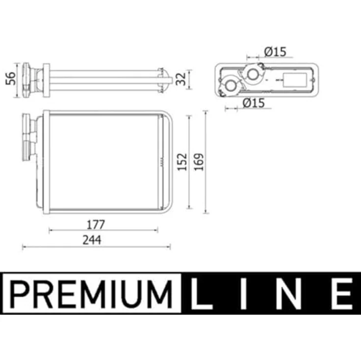 MAHLE AH 277 000P Wärmetauscher Innenraumheizung Kühler, OE Qualität, inklusive Einbauzubehör für CITROËN C3 II (SC) und DS DS 3 – Bild 3