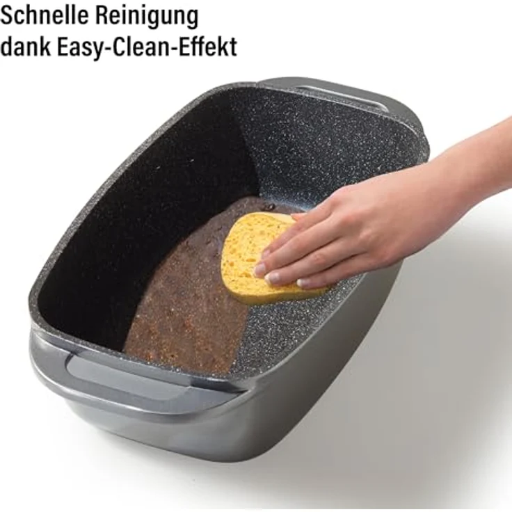 STONELINE Bräter 40 x 22 cm, mit Aluguss-Deckel, induktionsgeeignet, Deckel als Auflaufform verwendbar – Bild 6