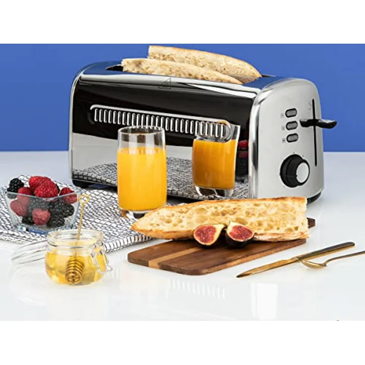 H.Koenig TOAS32 Toaster 4 Scheiben, Edelstahl [Energieklasse A+], Silver - Vielseitige Nutzung, praktische Funktionen, optimale Leistung – Bild 5