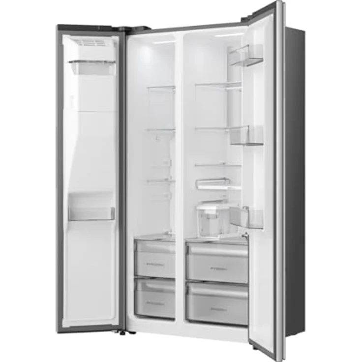Hisense RS5P528STIC, Freistehender Side-by-Side-Kühlschrank, 528 l, Edelstahl, Amerikanische Tür, No-Frost-Technik, Grau – Bild 8