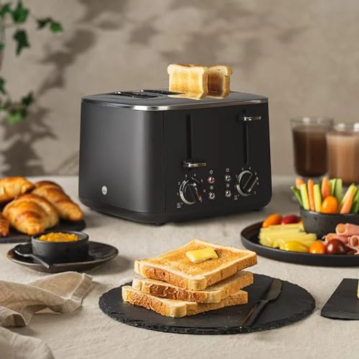 Wilfa Toaster FAMILY I 1.600 W I 7 Bräunungsstufen I 4 Toasts gleichzeitig I Auftau- & Aufwärmfunktion I inkl. Brötchenaufsatz (schwarz) – Bild 5