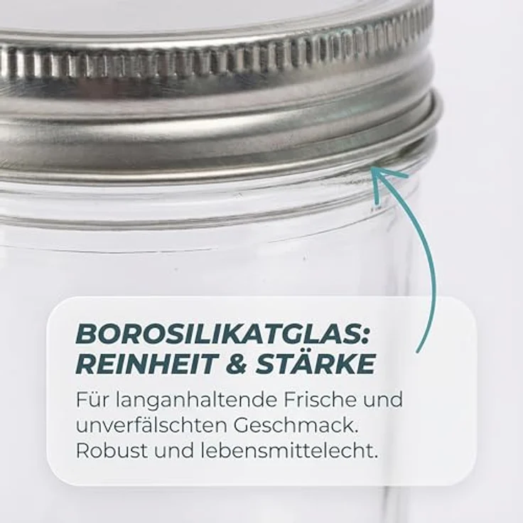 relaxdays Einmachglas Einmachgläser 8er Set, 500 ml, luftdicht mit Deckel, transparent, inkl. Etiketten und Schnur – Bild 5