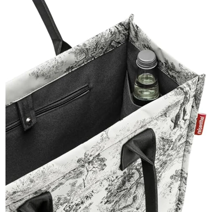 reisenthel daily shopper jacquard grey, Einkaufshilfe aus hochwertigem, wasserabweisendem Polyester, grau, 14 l Volumen, mit Druckknopfverschluss und Innensteckfach – Bild 2
