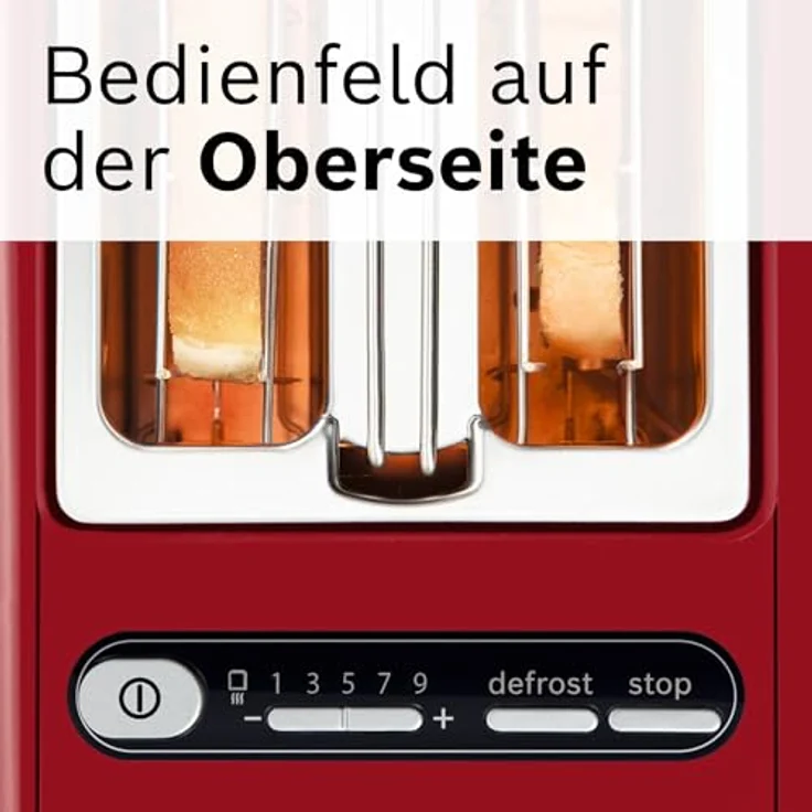 BOSCH Toaster TAT8614N, 860 W, Deep Red, Edelstahlgehäuse – Bild 4