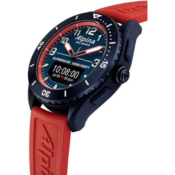 Alpina Herren Analog-Digital Quarz Uhr mit Gummi Armband AL-284LNRW5NAQ6 – Bild 4