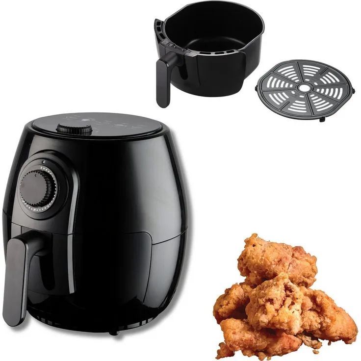 Starlyf Heißluftfritteuse Oil Free Fryer, 1400 W, 3,8 Liter, 30 Minuten Timer, automatische Abschaltung, schwarz