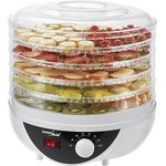 Green Blue GB195 Dörrautomat 250W mit Temperaturregler 35-70° Extra Leise 5 Siebe 27 cm, Pilz-, Gemüse- und Obsttrockner Temperaturwahl