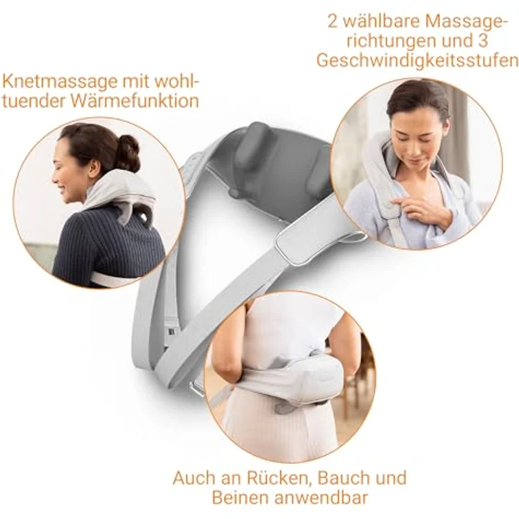 Medisana NM 990 Kabelloses Nackenmassagegerät, handsimulierende Massageköpfe, kabellos mit integriertem Akku, flexible Anpassung, Wärmefunktion, blau – Bild 4