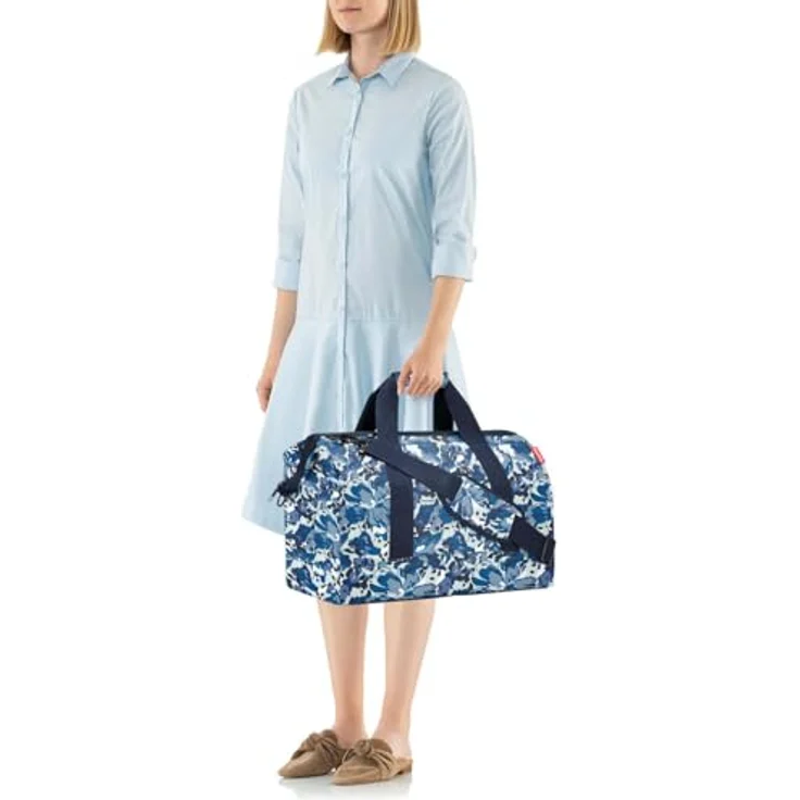reisenthel Allrounder L Handtasche, praktische Reisetasche mit großem Hauptfach und Steckfächern, flora blue, Blau – Bild 5