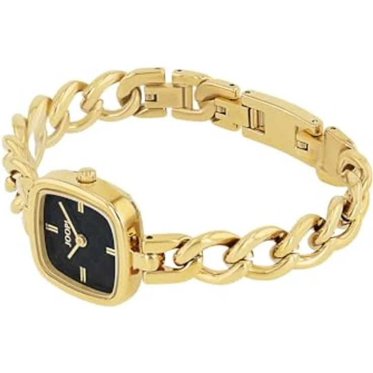 JOOP! Quarzuhr 2038611, elegante Damenuhr mit analoger Anzeige, goldfarbenem Edelstahlarmband in Kettengliederung und schwarzem Zifferblatt – Bild 5
