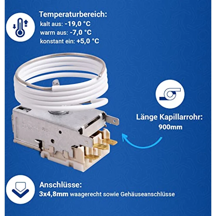 VIOKS Thermostat 900mm Kapillarrohr Ersatz für Liebherr 6151086 Ranco K59 L1287 Thermostate & Zubehör für Kühlschrank Gefrierkombination/Liebherr Kühlschrank Thermostat – Bild 4